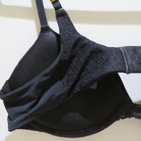 PEPPER Lace Lift Up Bra in Black Minimalist Comfort - Women's Size 38AA - Picture 8 of 13